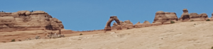 Delicate Arch, 1 mile away in 100 degree heat